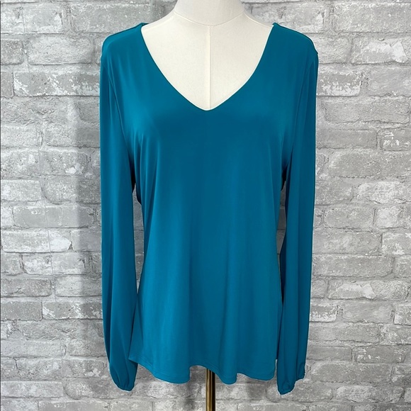 INC International Concepts Split-Sleeve Rhinestone-Button Top - Picture 2 of 8